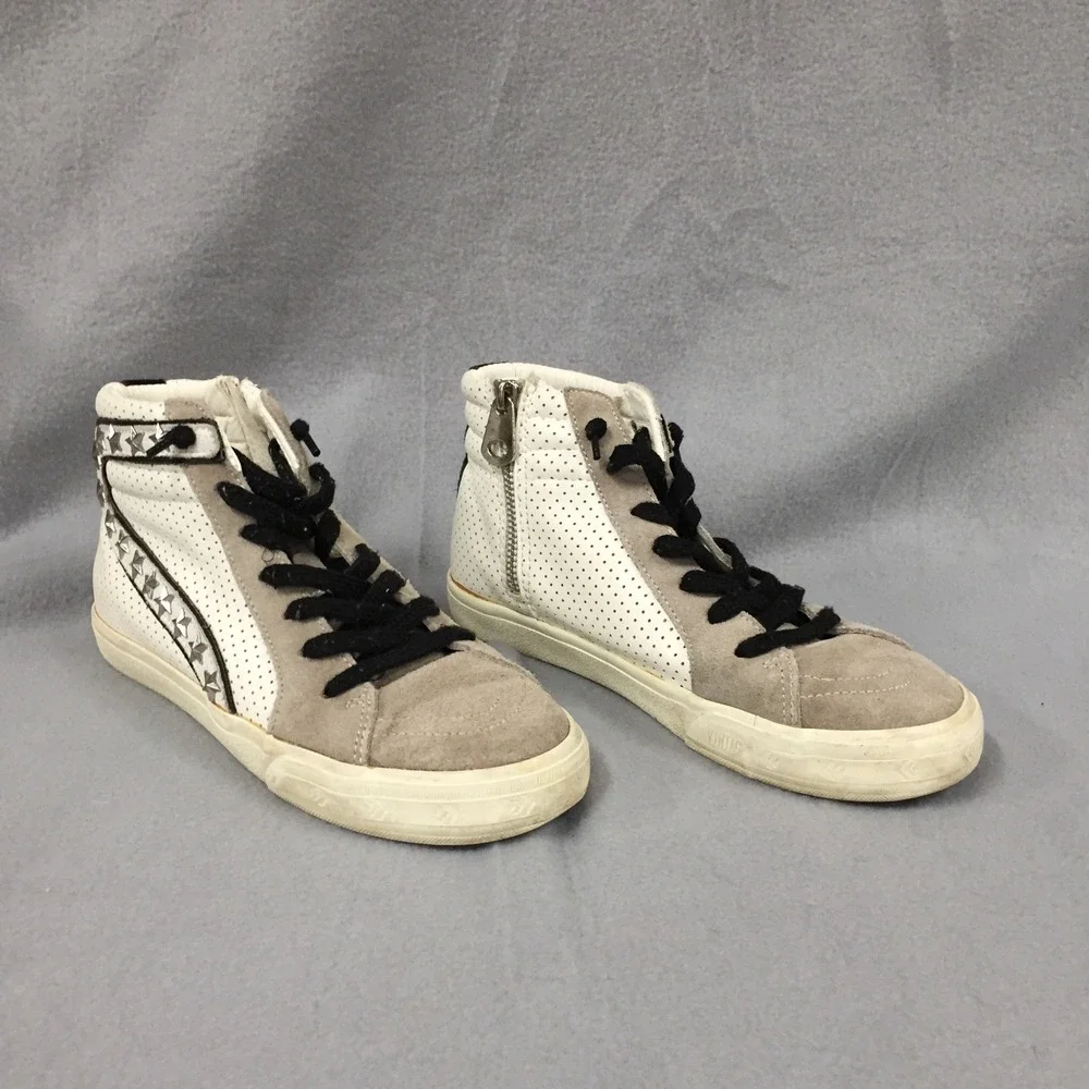 Vintage Havana‎ Gadol High-8 Star Studded High Top Sneakers White Grey Size 8